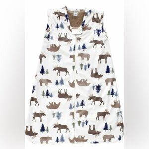 Hudson Baby White Sleep Sack with Animal and Tree Print